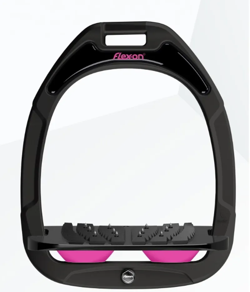 Flex-On Green Composite 2 Stirrups Inclined in Black/Black/Pink