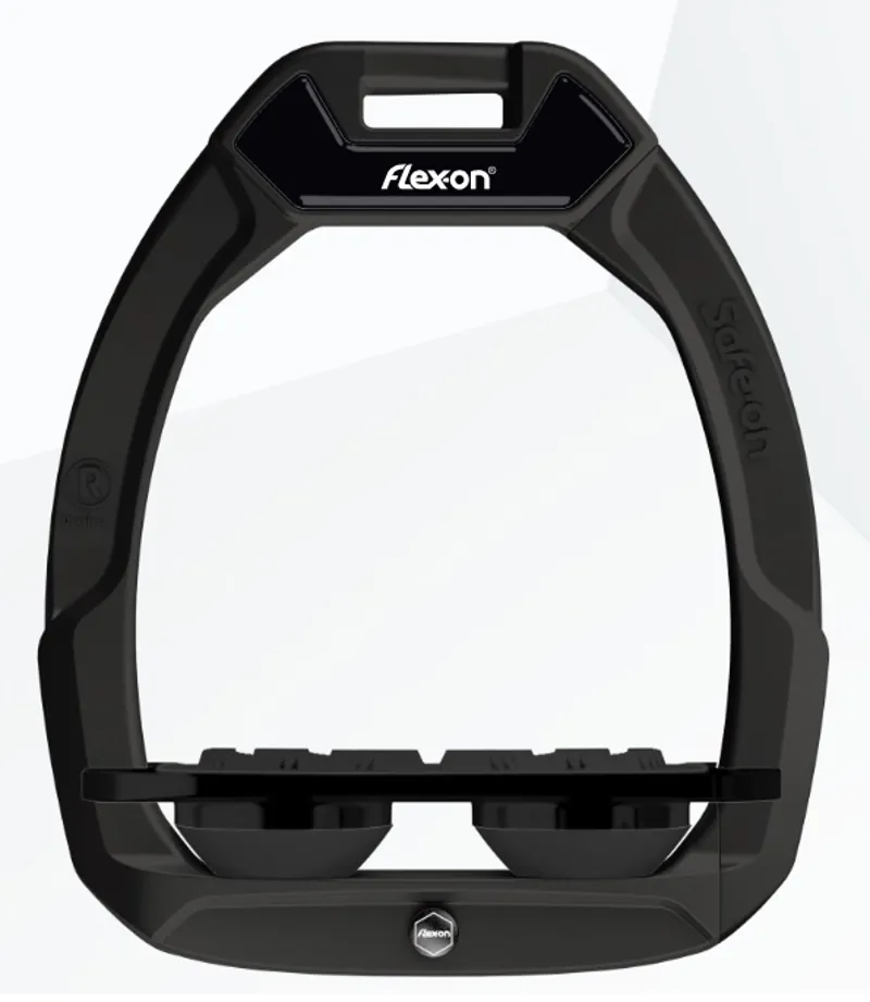 Flex-On Safe-On Stirrups Flat No Grip in Black/Black/Black