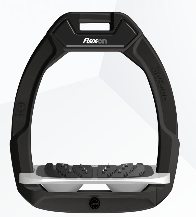 Flex-On Safe-On Stirrups Inclined in Black/Grey/Grey