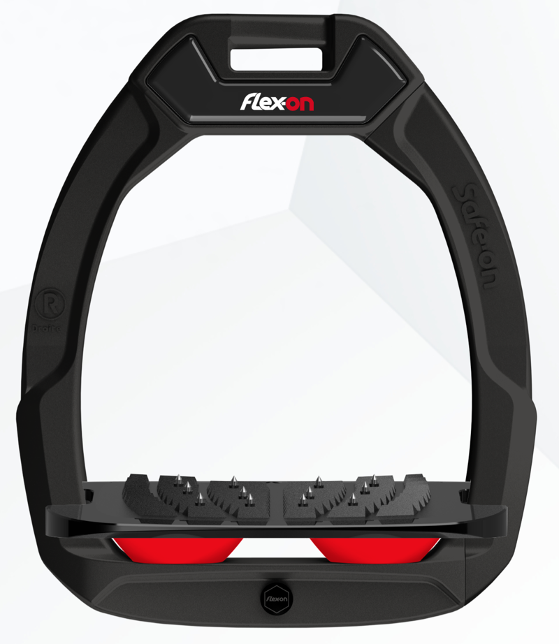 Flex-On Safe-On Stirrups Inclined in Black/Black/Red