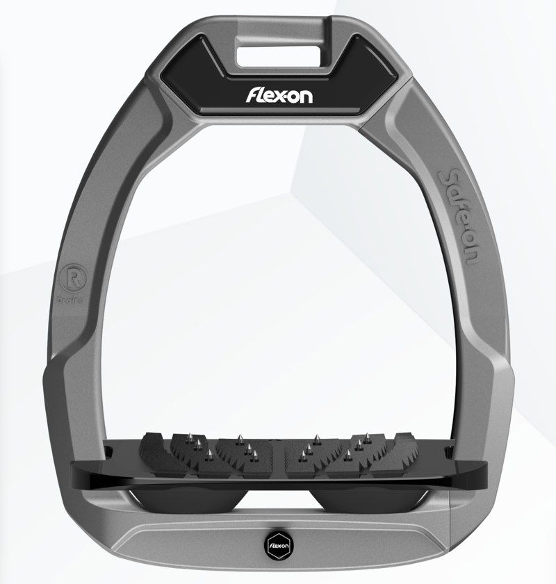 Flex-On Safe-On Stirrups Inclined in Grey/Black/Black