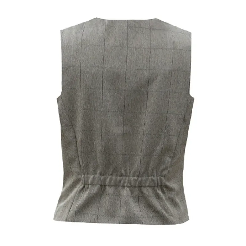 Equetech Foxbury Lapel Tweed Waistcoat Ladies in Brown-4