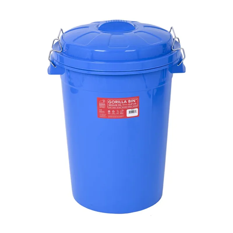 Red Gorilla 50L Bin with Clip Lid in Blue-1