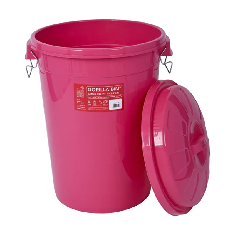 Red Gorilla 80L Bin with Clip Lid in Pink