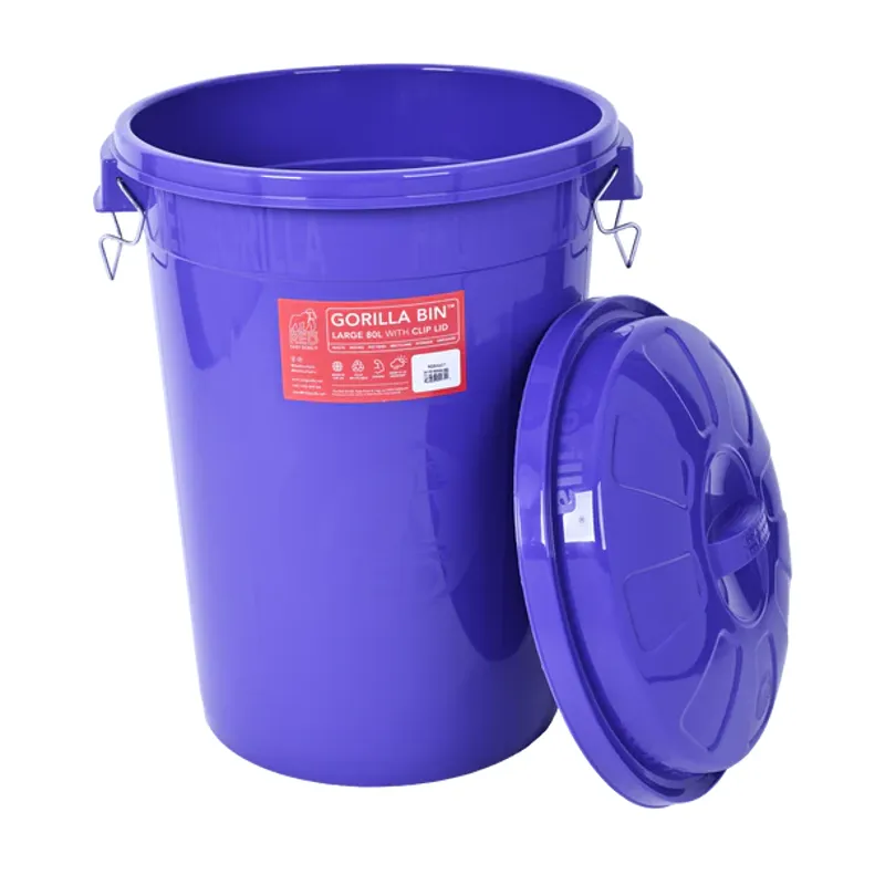Red Gorilla 80L Bin with Clip Lid in Purple