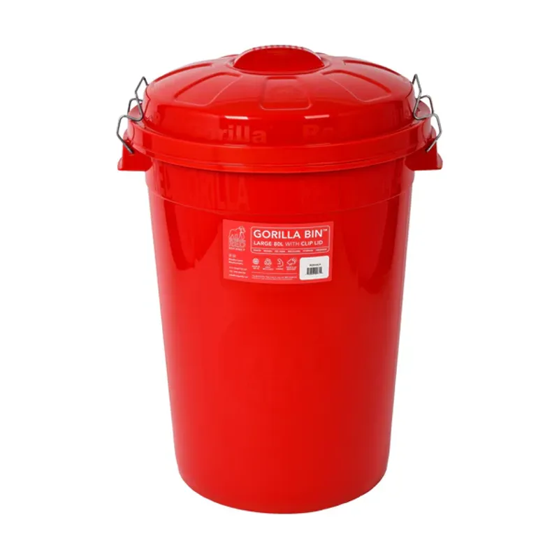 Red Gorilla 80L Bin with Clip Lid in Red-1