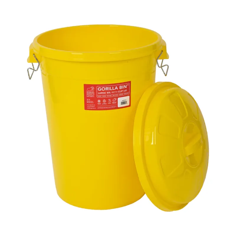 Red Gorilla 80L Bin with Clip Lid in Yellow
