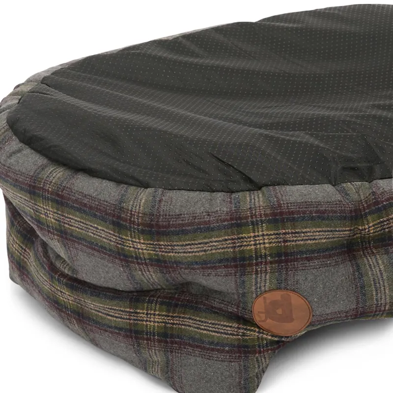 Petface Grey Tweed Oval Dog Bed-2