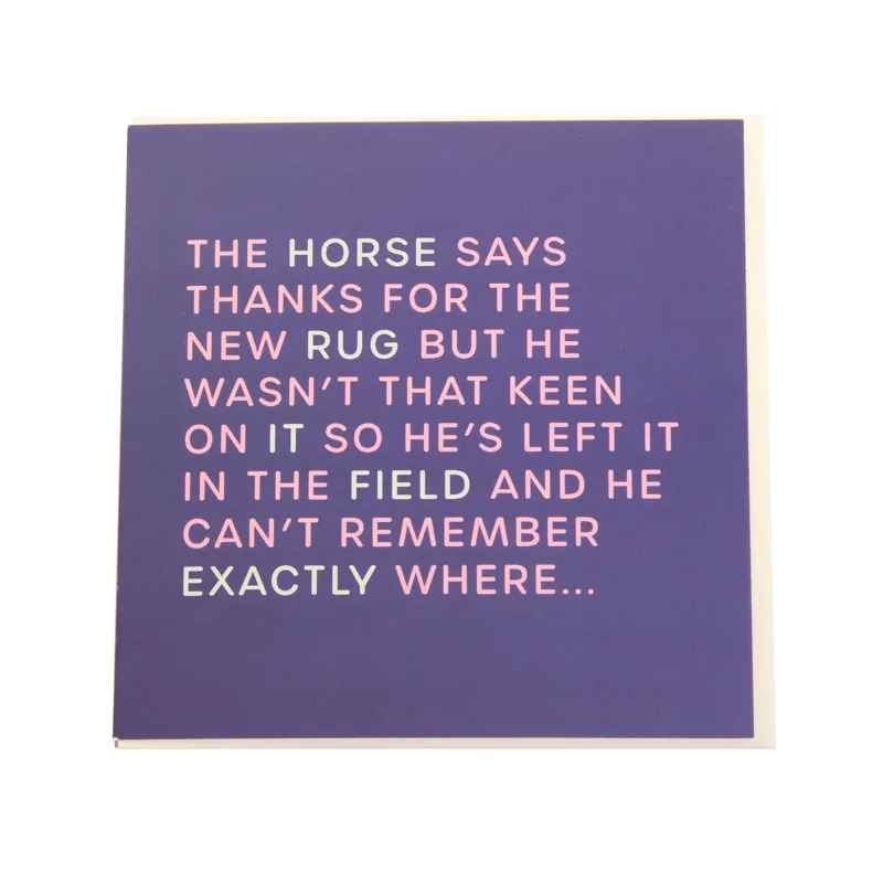 Gubblecote Greetings Card - Thanks for the rug