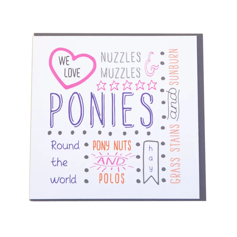 Gubblecote Greetings Card - We Love Ponies