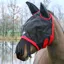 Hy Equestrian Mesh Half Mask With Fringe in Black/Red - WEB EXCLUSIVE