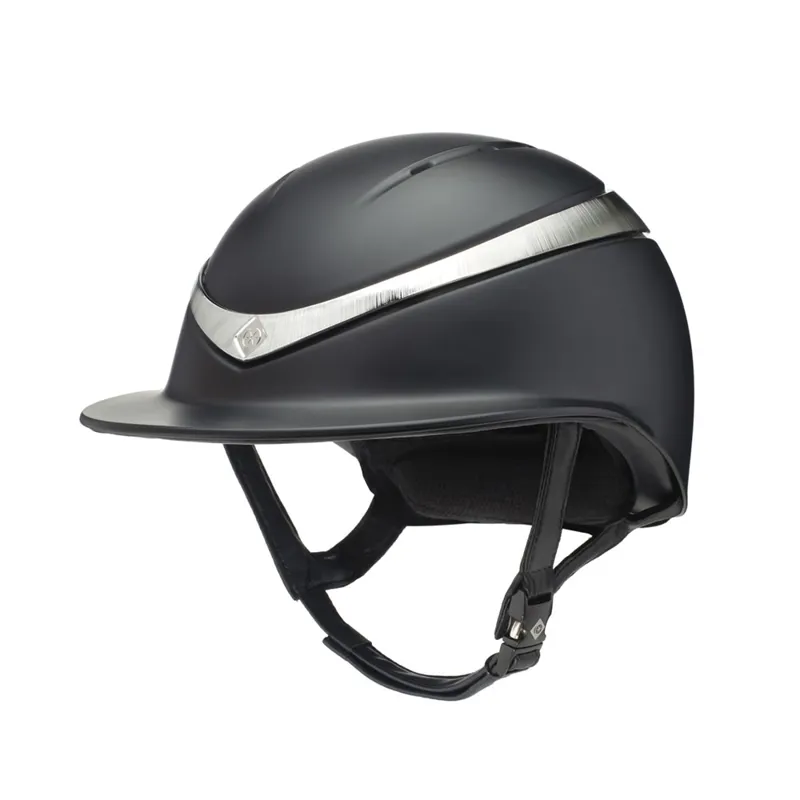 Charles Owen Halo Riding Hat in Black Matte with Platinum