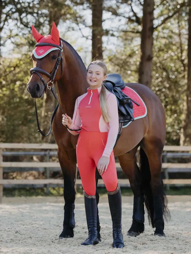 LeMieux Harlow Fly Hood Medium in Coral Crush-1