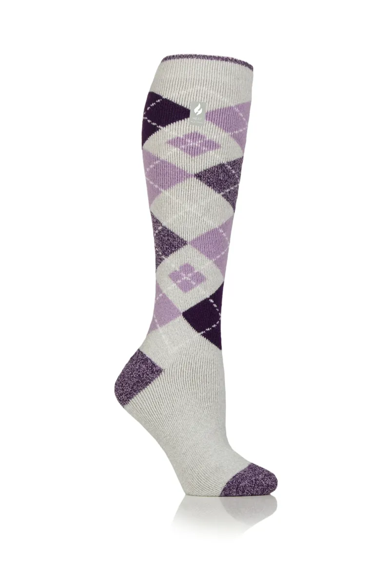 Heat Holders Sandown Argyle Long Socks Ladies in Grey