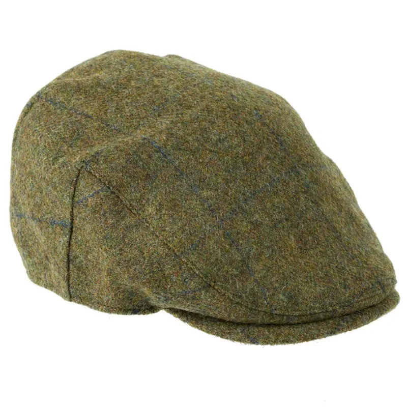 Heather Hats Kinloch Waterproof British Tweed Flat Cap in Navy Check