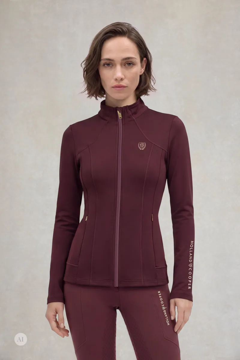 Holland Cooper Chiltern Zip Training Top Ladies in Mulberry-2