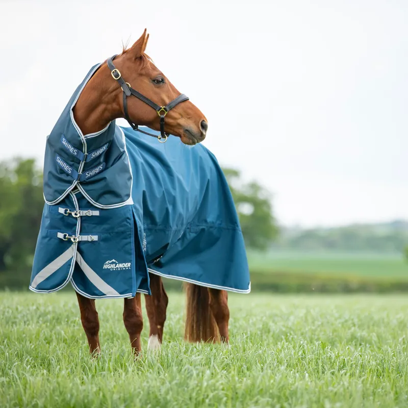 Shires Highlander Turnout Rug and Neck Set 50g in Ocean-1