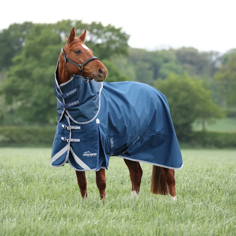 Shires Highlander Turnout Rug and Neck Set 50g in Ocean