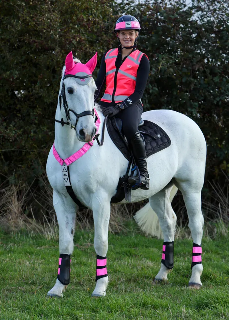 Woof Wear Hi Vis Riding Vest Kids in Pink-2