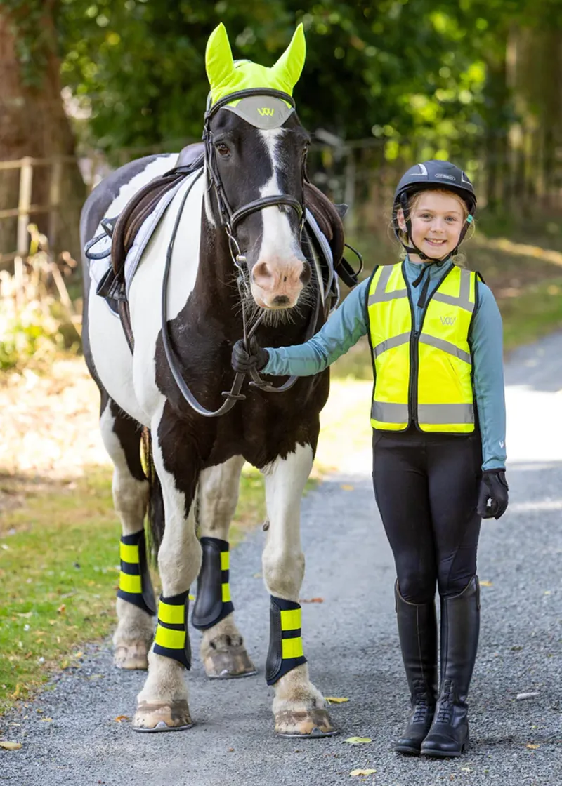 Woof Wear Hi Vis Riding Vest Kids in Yellow-2