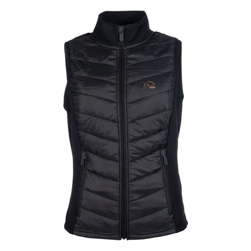 HKM Basel Ladies Jersey/Nylon Gilet - Black and Rose Gold