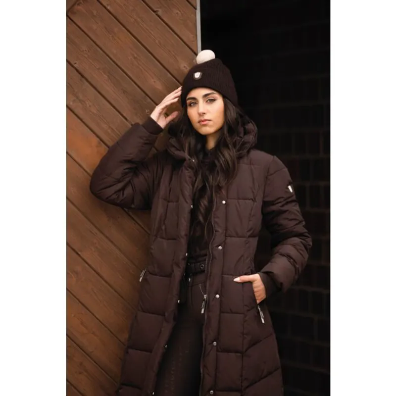 HKM Livigno Quilted Coat Ladies in Dark Brown-2