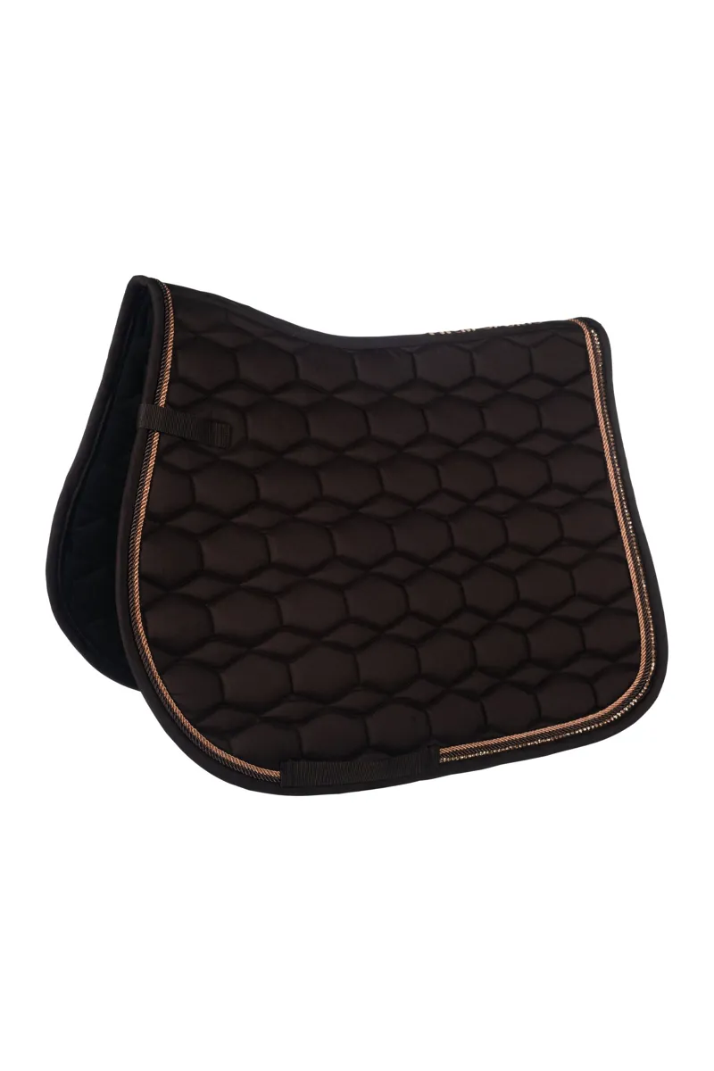 HKM Rosegold Glamour GP Saddle Pad in Brown and Rose Gold