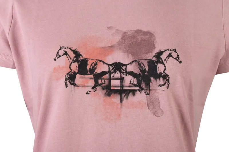HKM Running Horse T-Shirt in Antique Pink-2