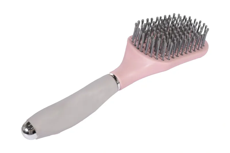 HKM Soft Mane and Tail Brush in Light Rose and Light Grey-1