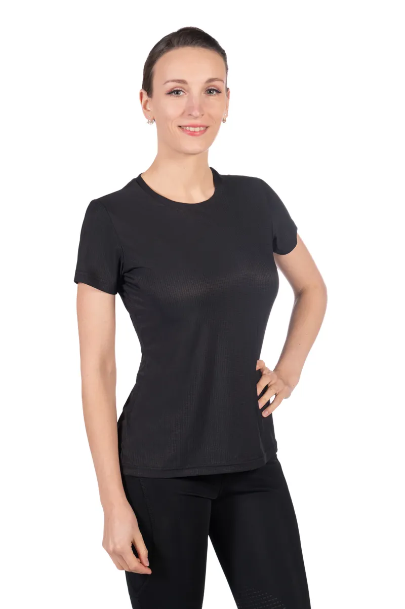 HKM Sporty Mesh T-Shirt in Black-1