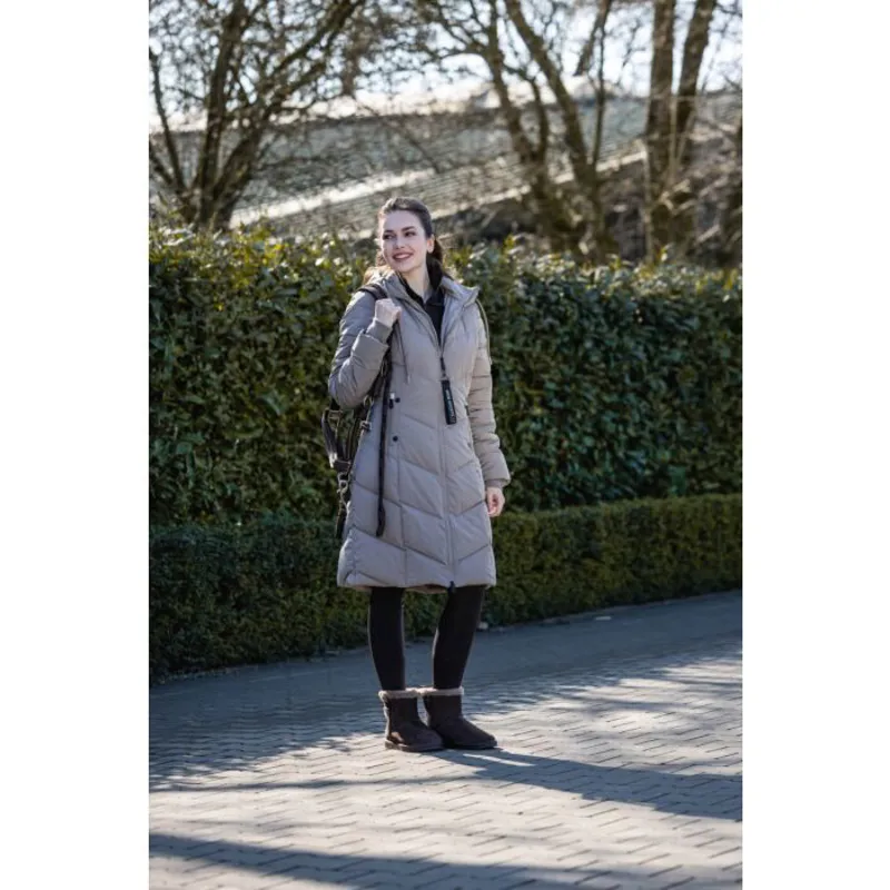 HKM Toronto Quilted Coat Ladies in Taupe-5