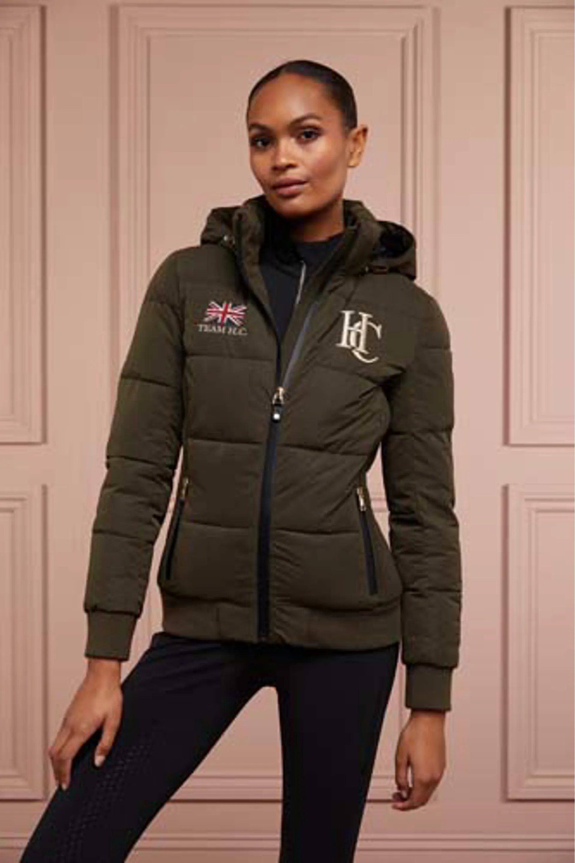 Holland Cooper Team Padded Jacket Ladies in Khaki