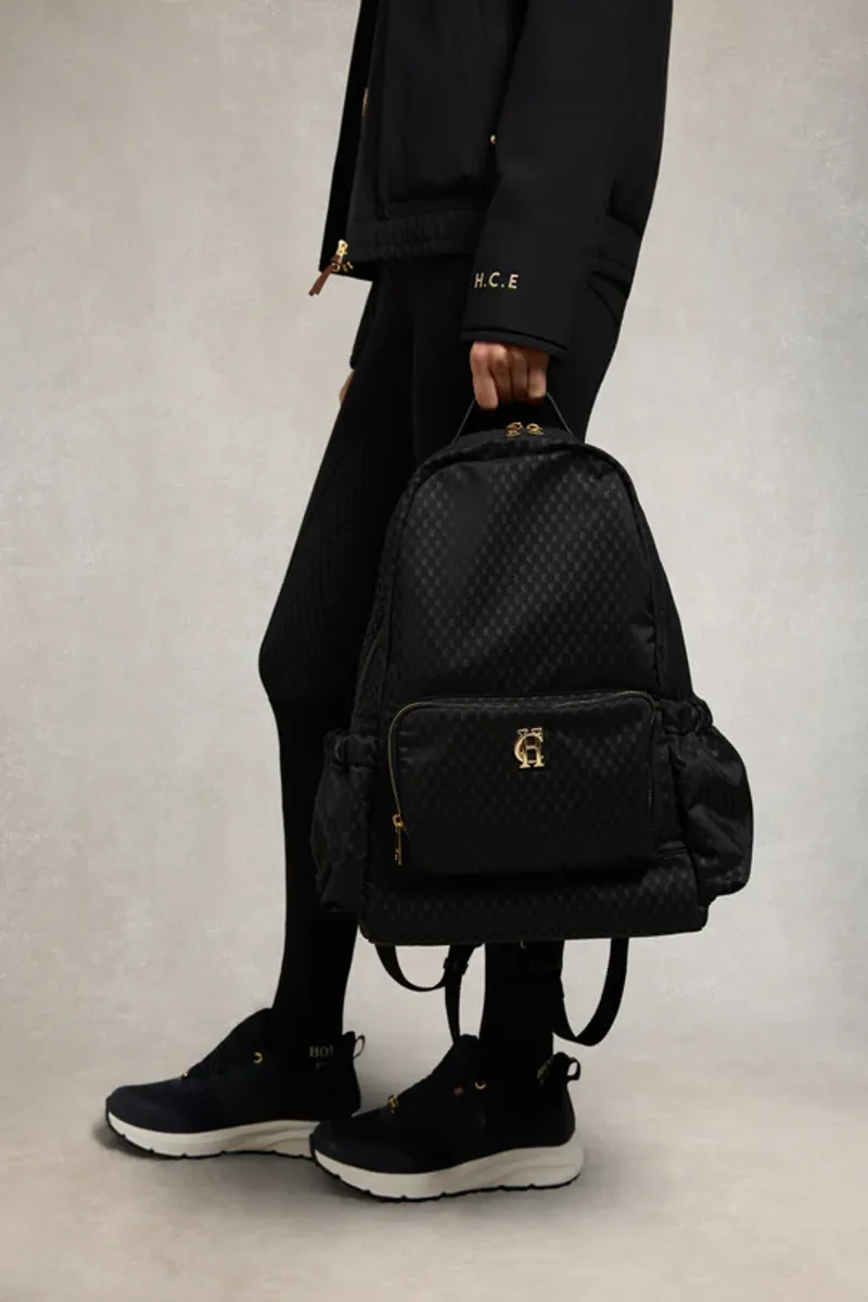 Holland Cooper Burghley Backpack in Black Monogram-2