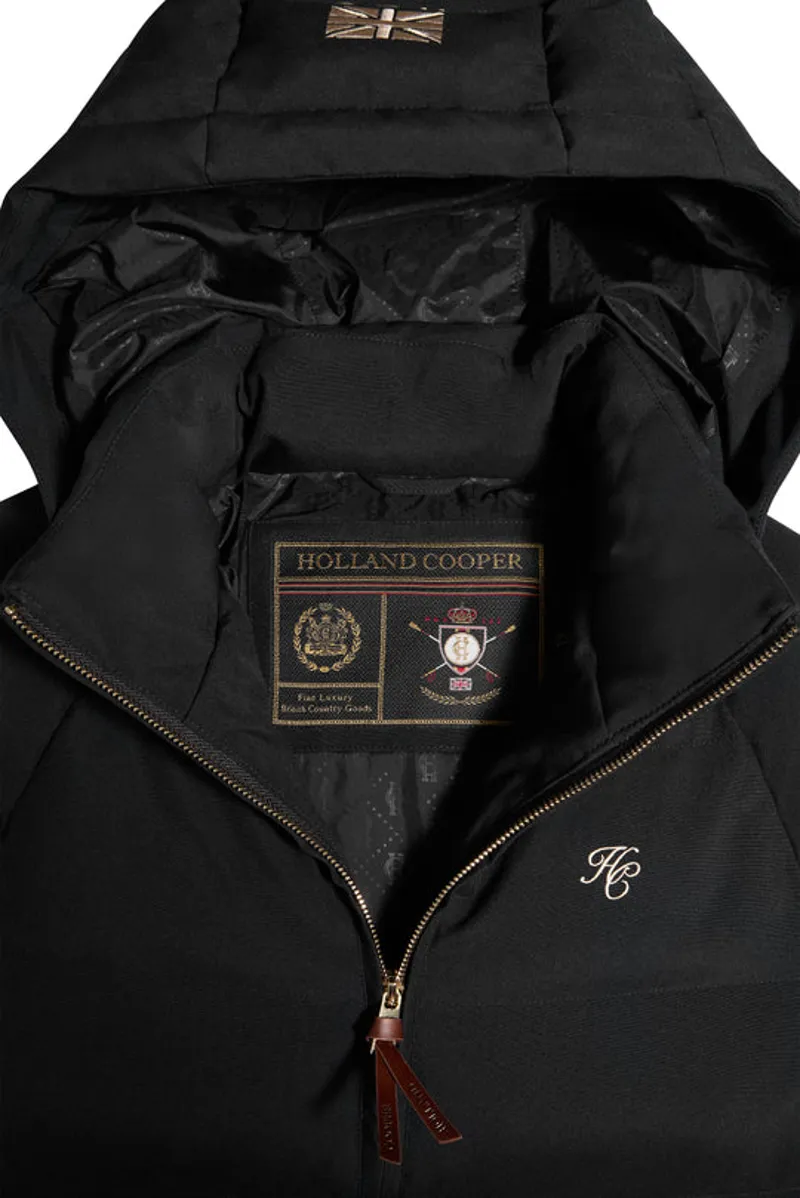 Holland Cooper Chiltern Longline Yard Coat Ladies in Black-7