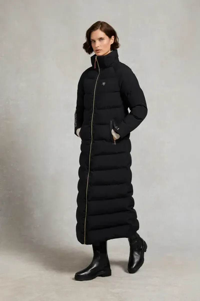 Holland Cooper Chiltern Longline Yard Coat Ladies in Black-2