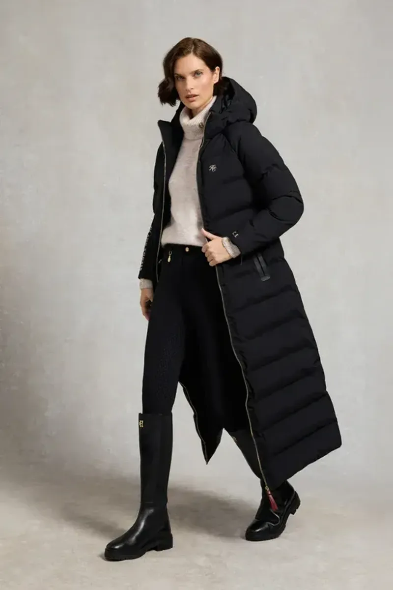 Holland Cooper Chiltern Longline Yard Coat Ladies in Black-3