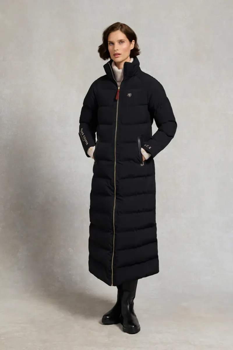Holland Cooper Chiltern Longline Yard Coat Ladies in Black