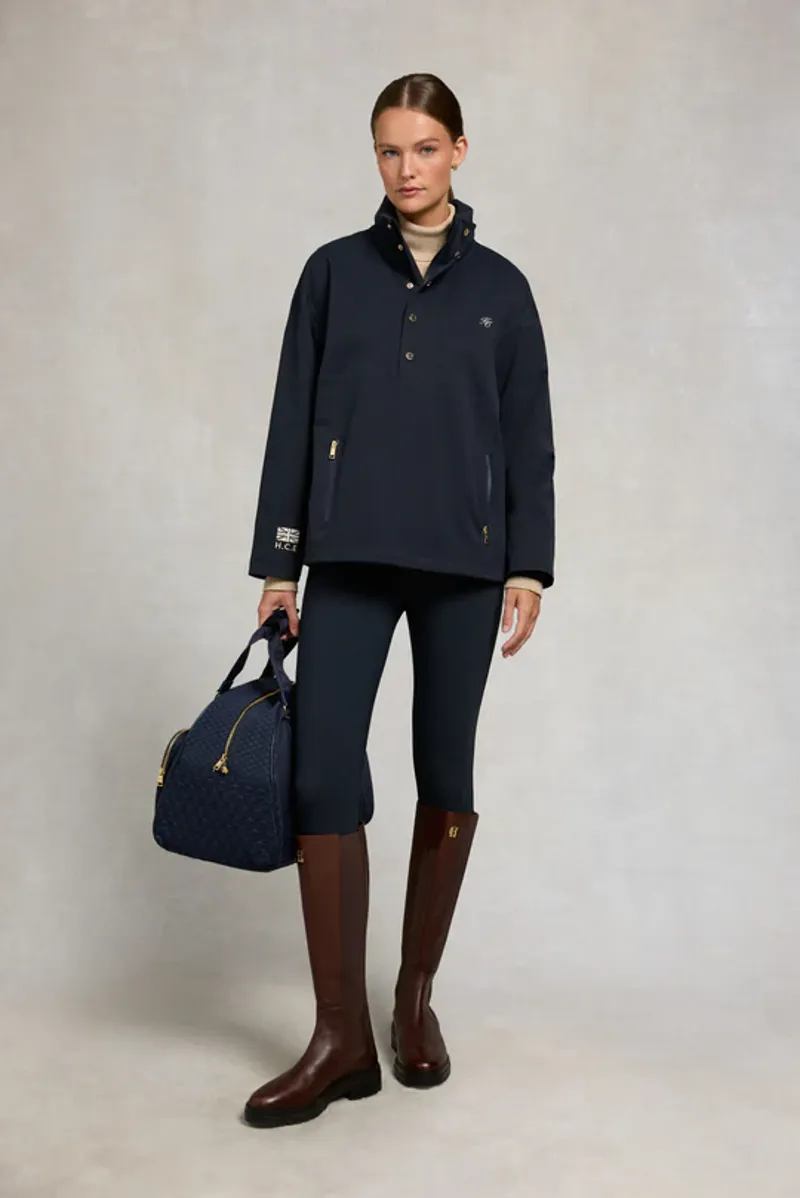 Holland Cooper Chiltern Quarter Zip Jacket Ladies in Ink Navy-2