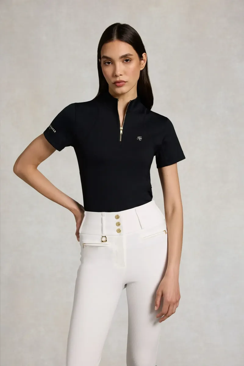 Holland Cooper Chiltern Short Sleeve Base Layer Ladies in Black-2