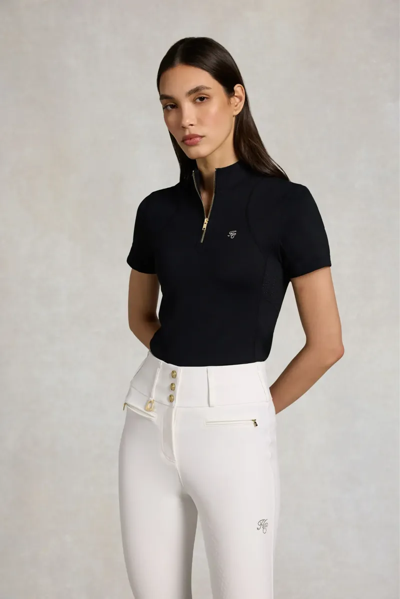 Holland Cooper Chiltern Short Sleeve Base Layer Ladies in Black-3