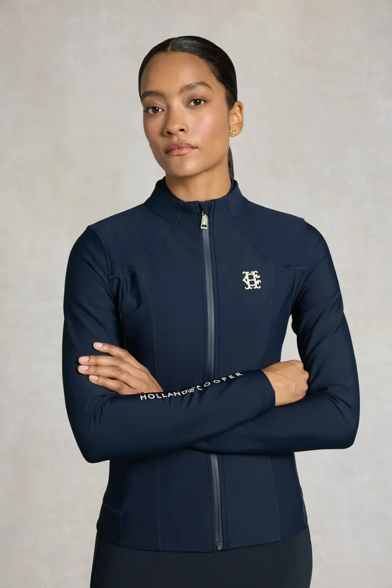 Holland Cooper Chiltern Zip Training Top Ladies in Ink Navy-2