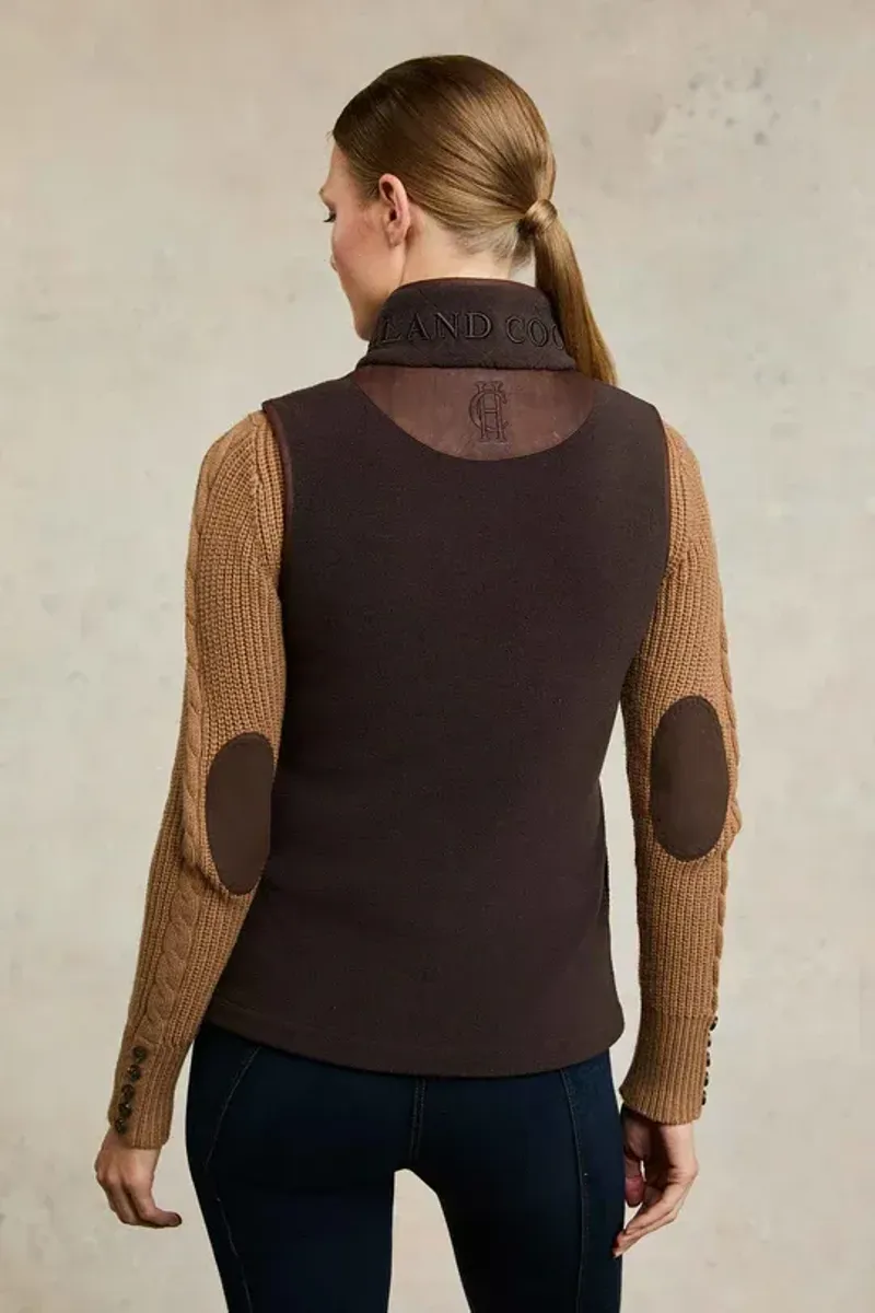 Holland Cooper Country Fleece Gilet Ladies in Chocolate-3