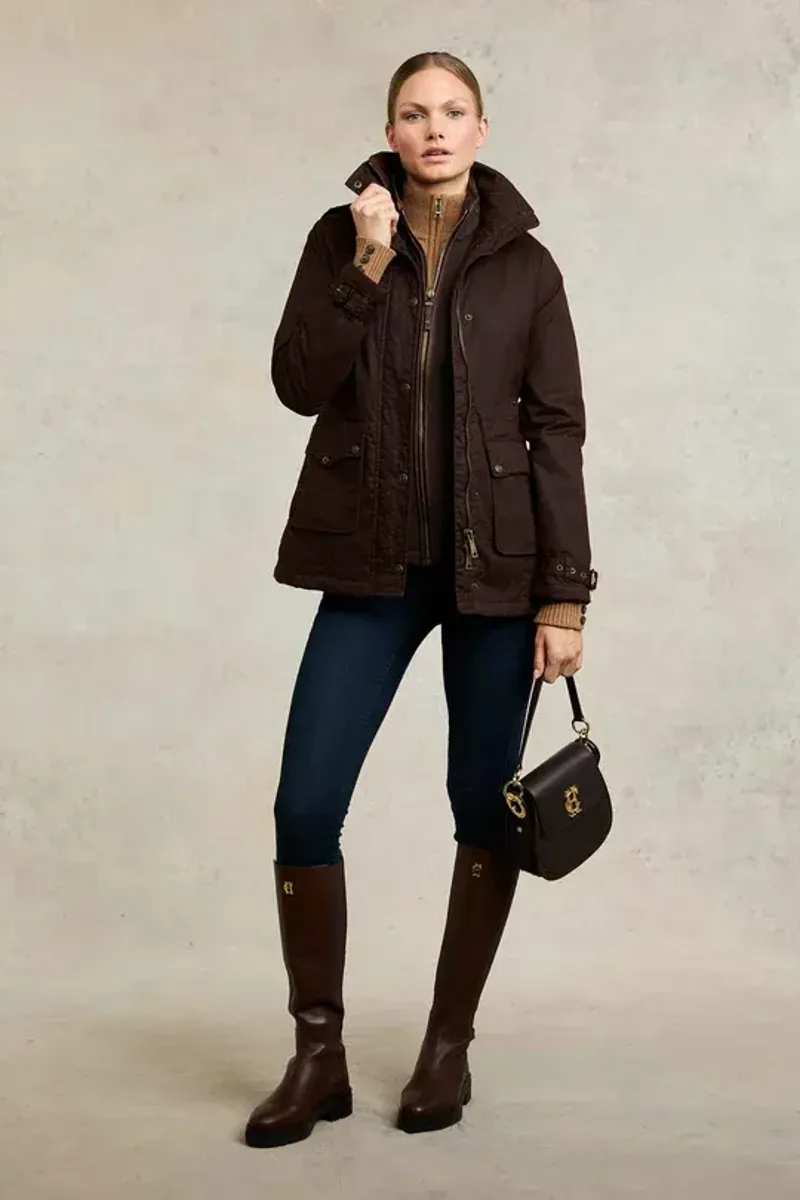 Holland Cooper Country Fleece Gilet Ladies in Chocolate-5