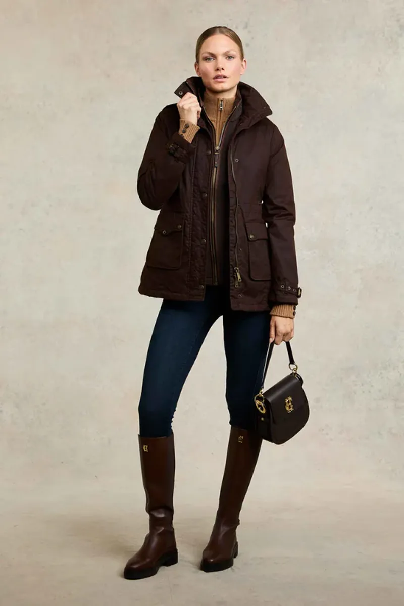 Holland Cooper Country Fleece Gilet Ladies in Chocolate-4