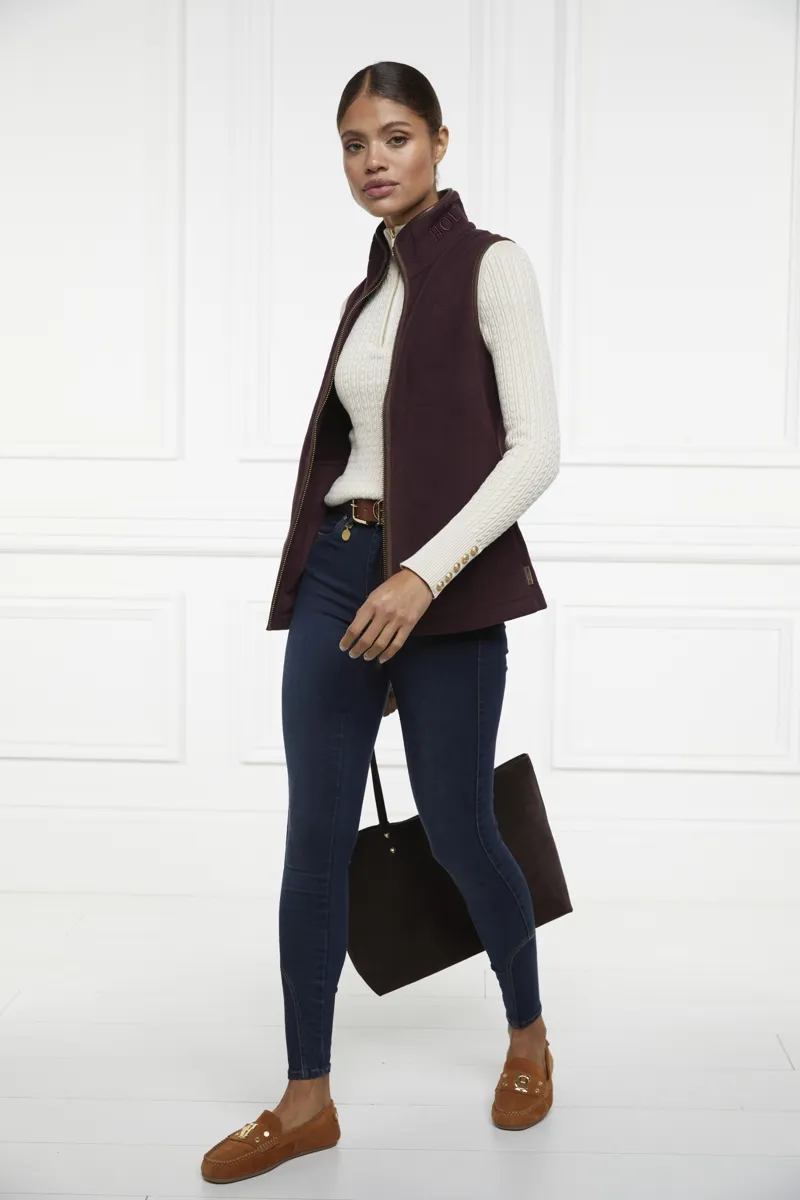 Holland Cooper Country Fleece Gilet in Mulberry-2