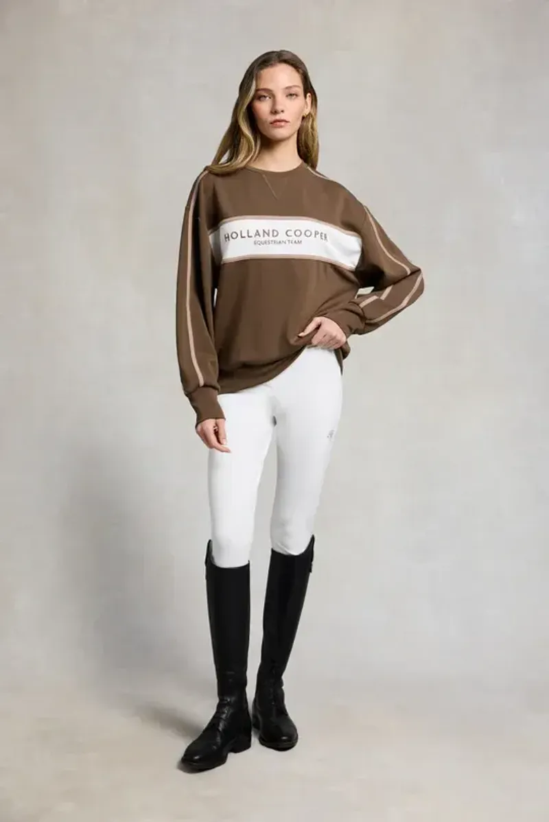 Holland Cooper Equestrian Crew Neck Sweat Ladies in Chestnut-3