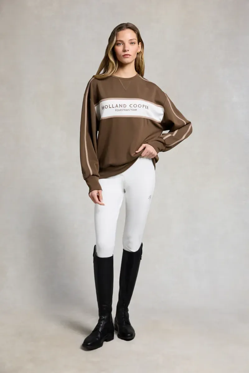 Holland Cooper Equestrian Crew Neck Sweat Ladies in Chestnut-2