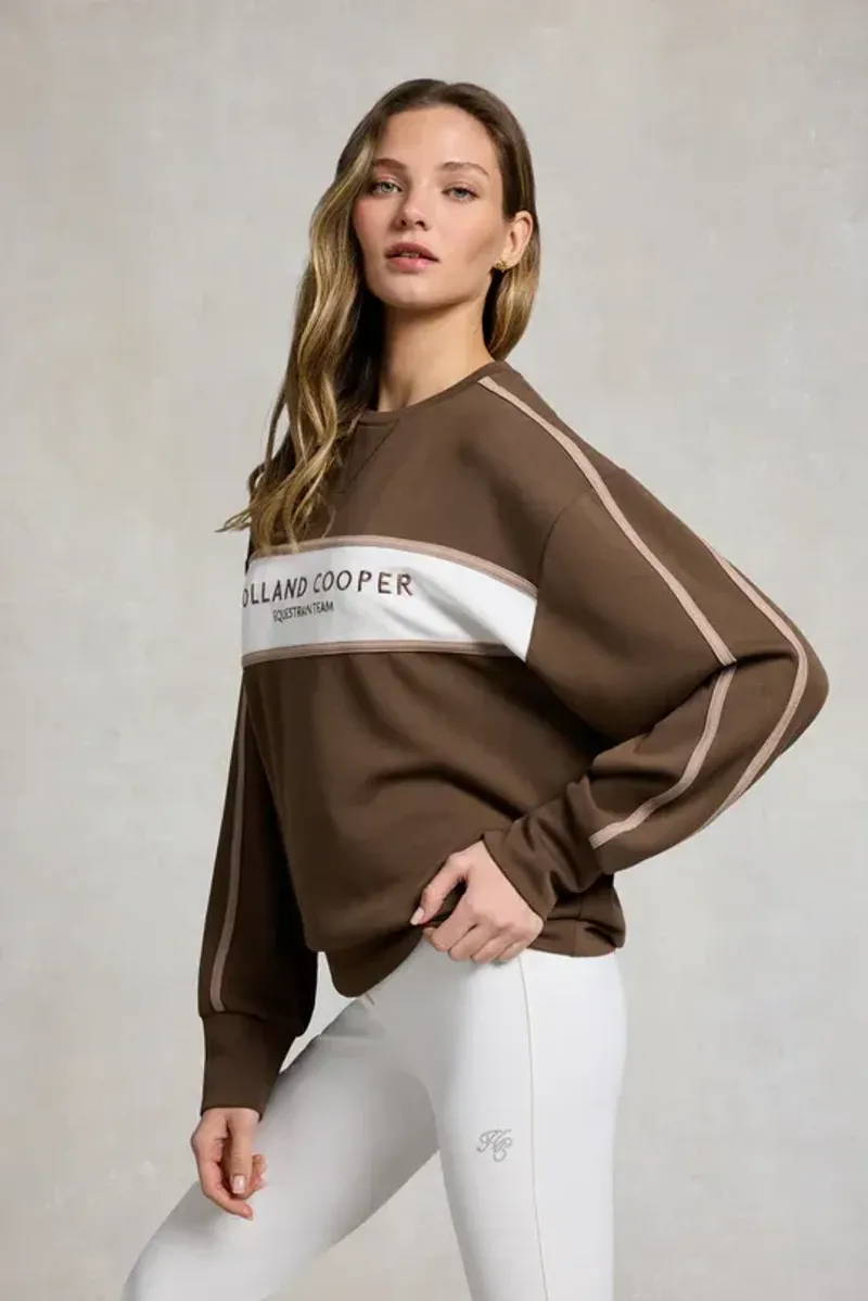 Holland Cooper Equestrian Crew Neck Sweat Ladies in Chestnut-2