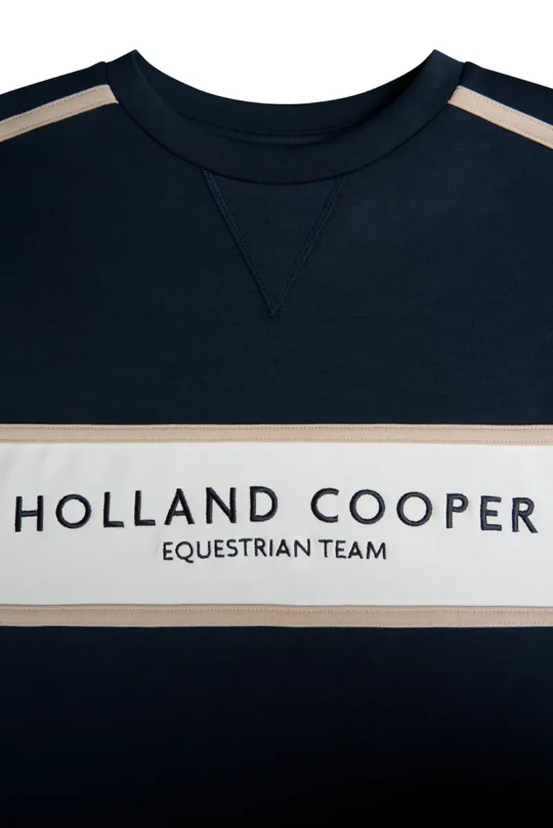 Holland Cooper Equestrian Crew Neck Sweat Ladies in Ink Navy-7