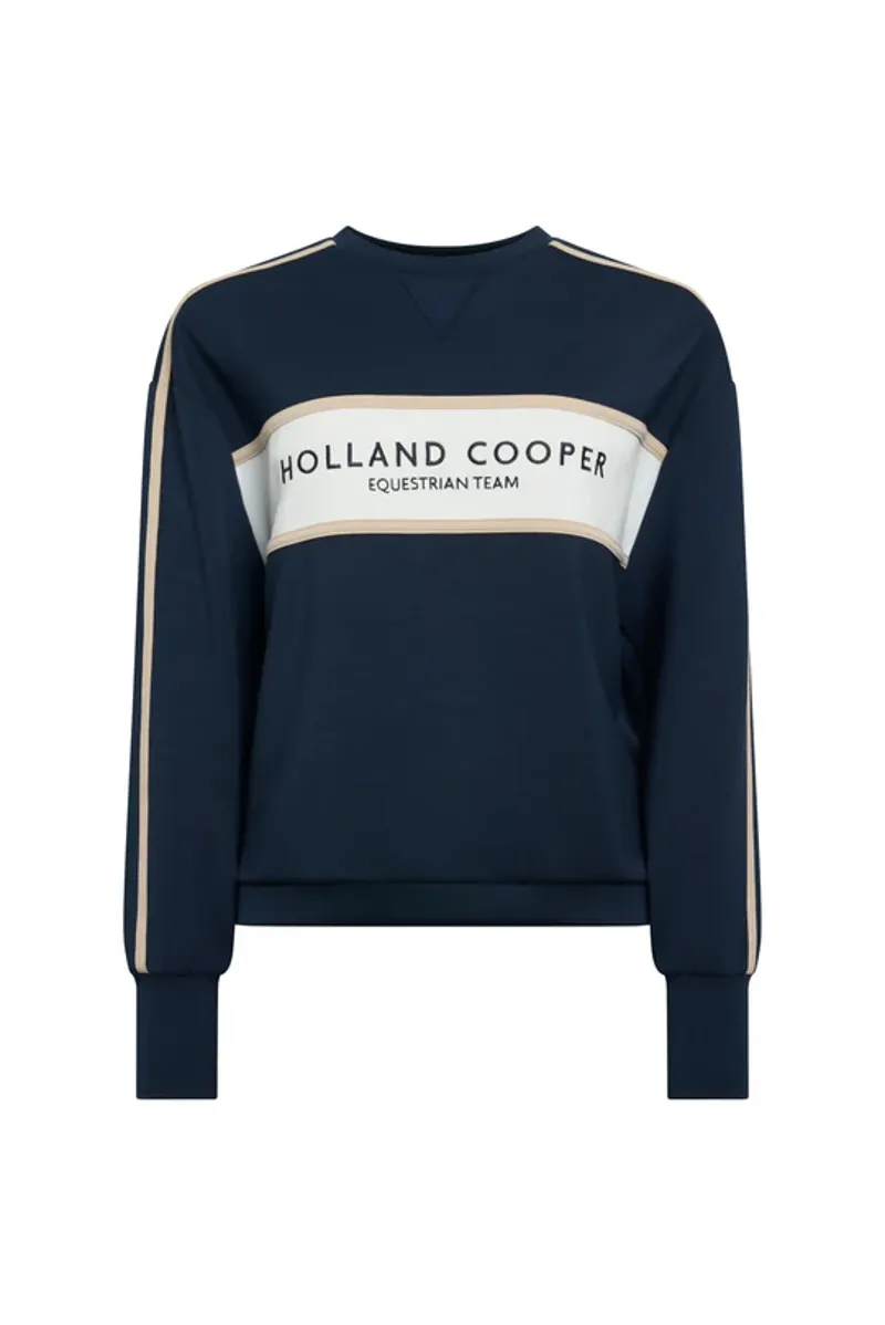 Holland Cooper Equestrian Crew Neck Sweat Ladies in Ink Navy-6